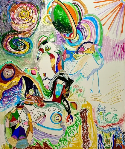 Birds ,Nature And Gators ,With A Spiral Galaxy Too