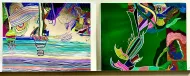Diptych of Ocean Line Waves & Waves of Palms