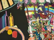 Romance In Venice With Red Bird On The Trellis